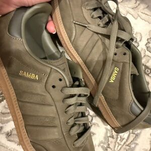 Adidas Samba Olive Green Leather Sneakers 7.5M